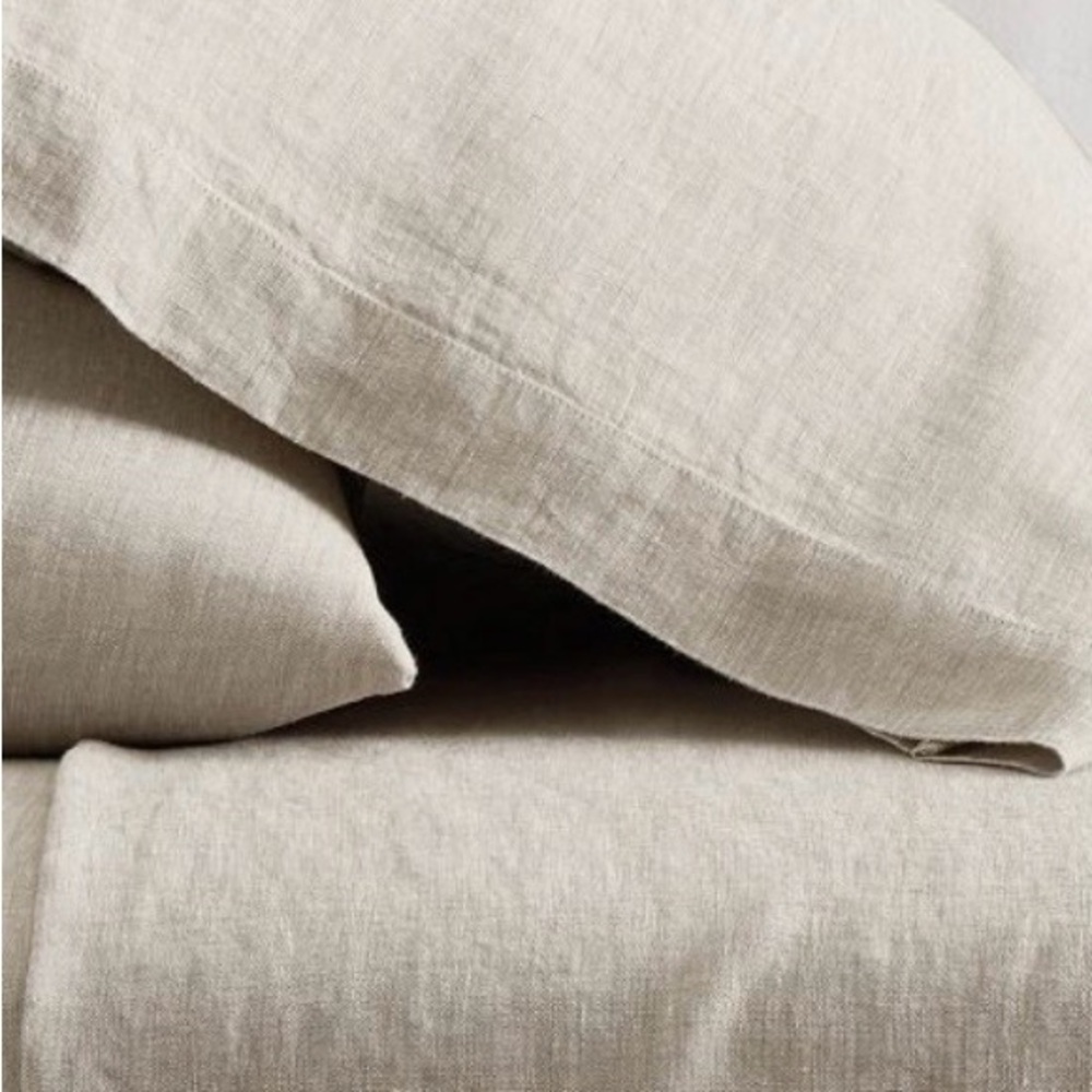 West Elm Linen Bedding Set in Light Flax
